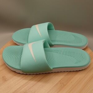 Nike Sandals Women 10 Teal Kawa Slide Slip on Comfort 834588-310 Flaws